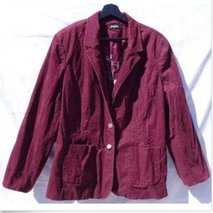 🦋 Avenue Burgundy Stretch Two Button Lined Blazer